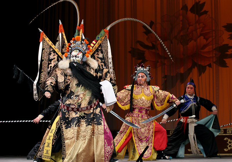 Escena de una representación de la ópera de Pekín. 