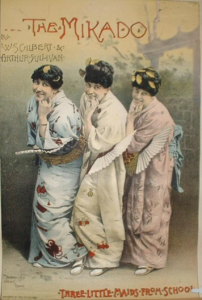 Cartel publicitario de la opereta El Mikado.