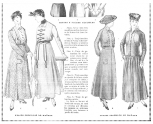 Ropa de diario según la moda oficial en 1915 en: La Moda Elegante, 1915, Cádiz.