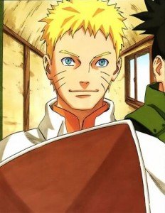 Naruto vestido como Hokage en el último capítulo del manga.