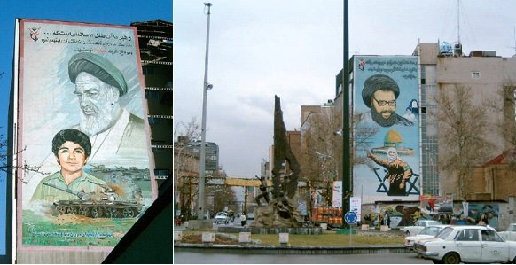 Murales actuales de Teherán. Fotografías de Gruber (Gruber, 2008).