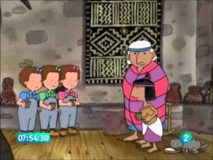 Escena del episodio Las tres mellizas y el Hombre de Mayapán.