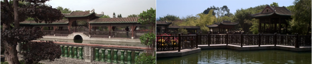 Fotogramas de la película que muestran los edificios del Parque Lai Chi Kok.