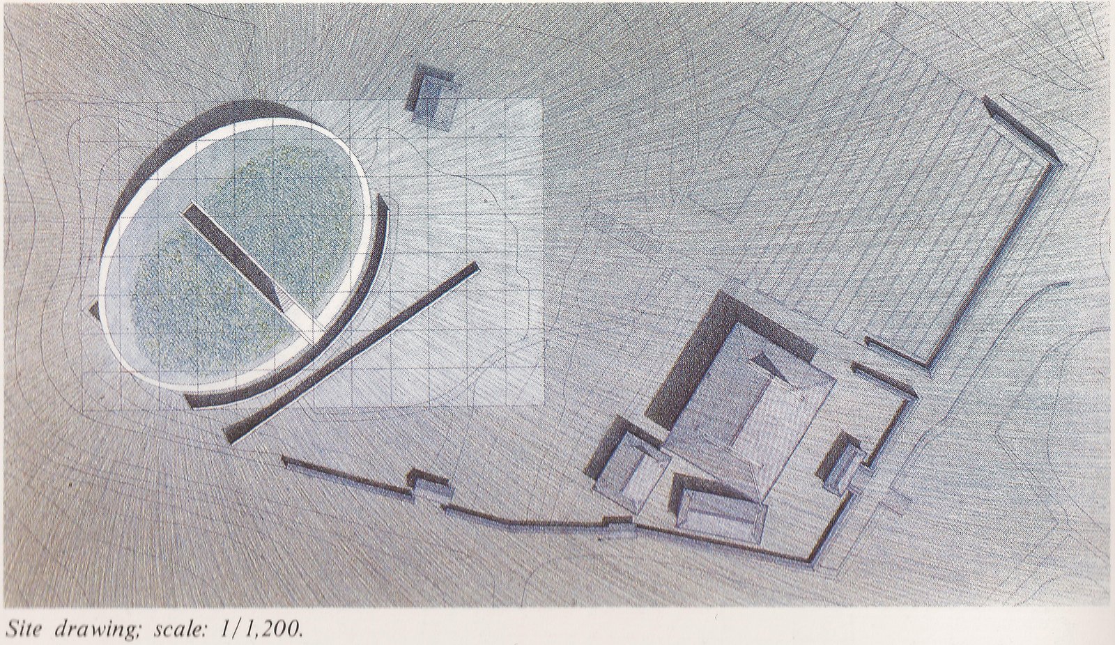 Tadao Ando (1990). Templo del Agua  Awaji (Japón). Plano del emplazamiento Fuente: Tadao Ando, Architect & Associates 