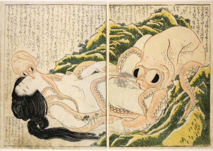 Pulpo y la pescadora de perlas, de Katsushika Hokusai (1814).