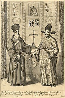 A la izquierda, el jesuita Matteo Ricci. Grabado del libro China Illustrata (1667) de Athanasius Kircher.