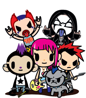 Ilustración de personajes de la serie Punkstar de Tokidoki
