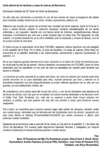 Carta abierta de los colectivos fanzineros.