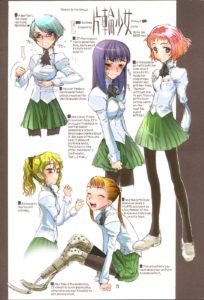 Imagen con los primeros diseños de los personajes de Katawa Shoujo.